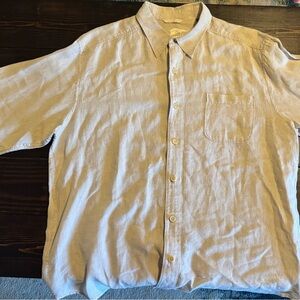 Men's Beige Button-Up Shirt